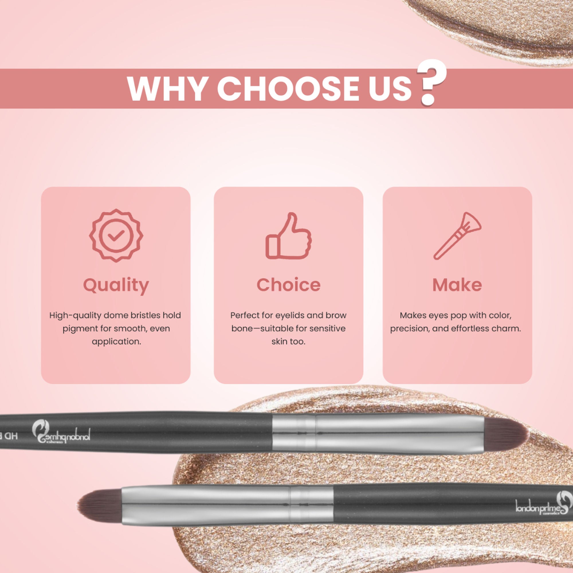 London Prime HD Eyeshadow Applicator - LP324 ( Formerly London Pride Cosmetics )
