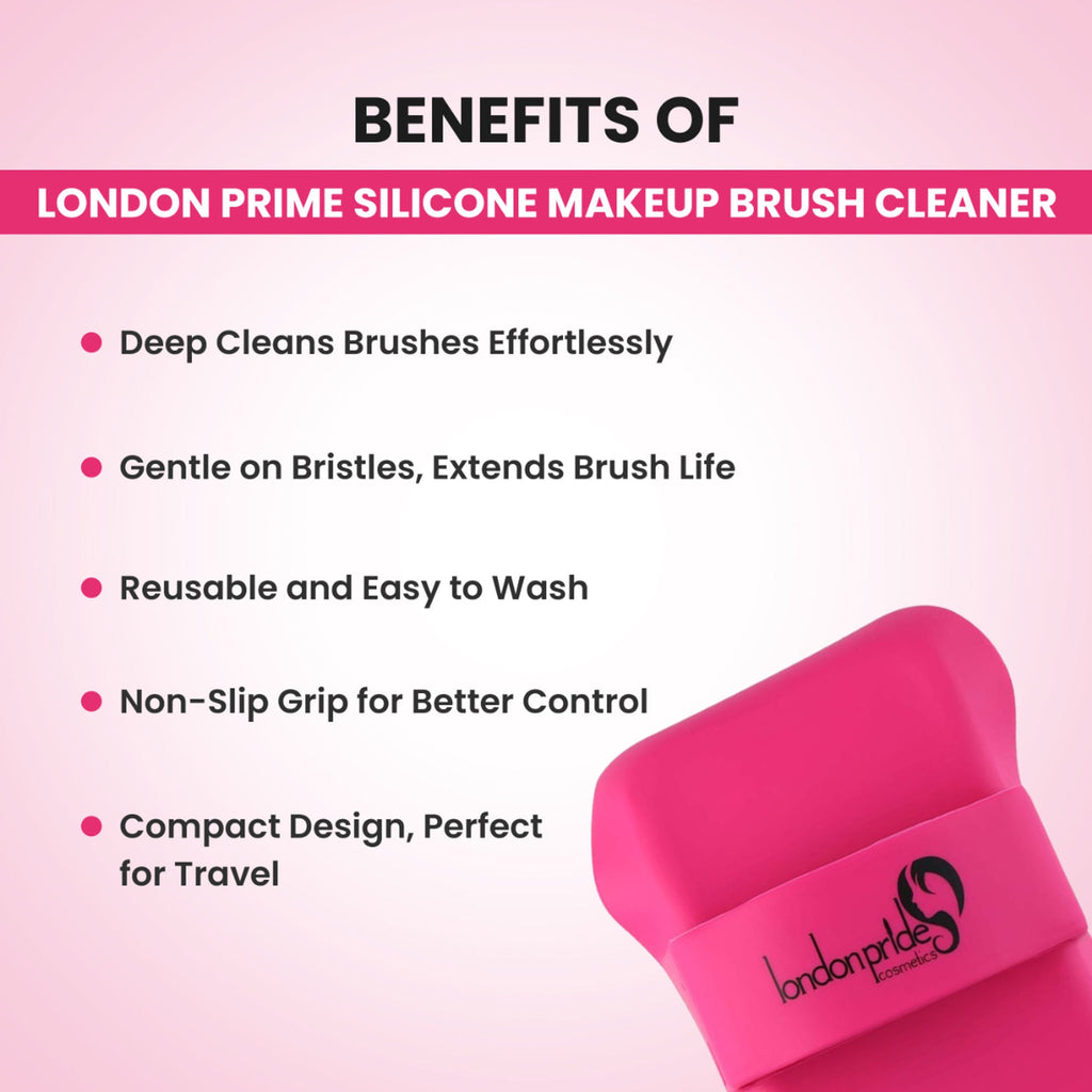 London Prime Silicone Makeup Brush Cleaner - Pink ( Formerly London Pride Cosmetics )