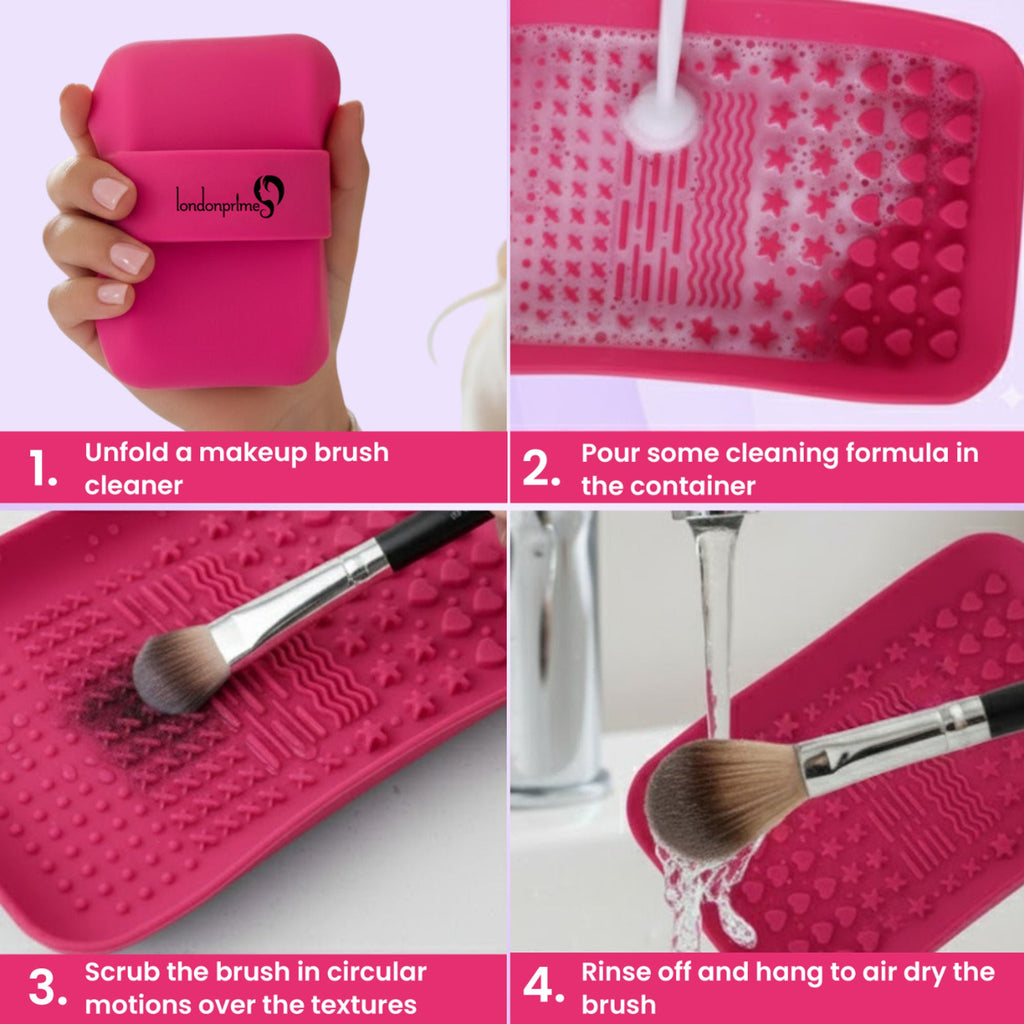 London Prime Silicone Makeup Brush Cleaner - Pink ( Formerly London Pride Cosmetics )