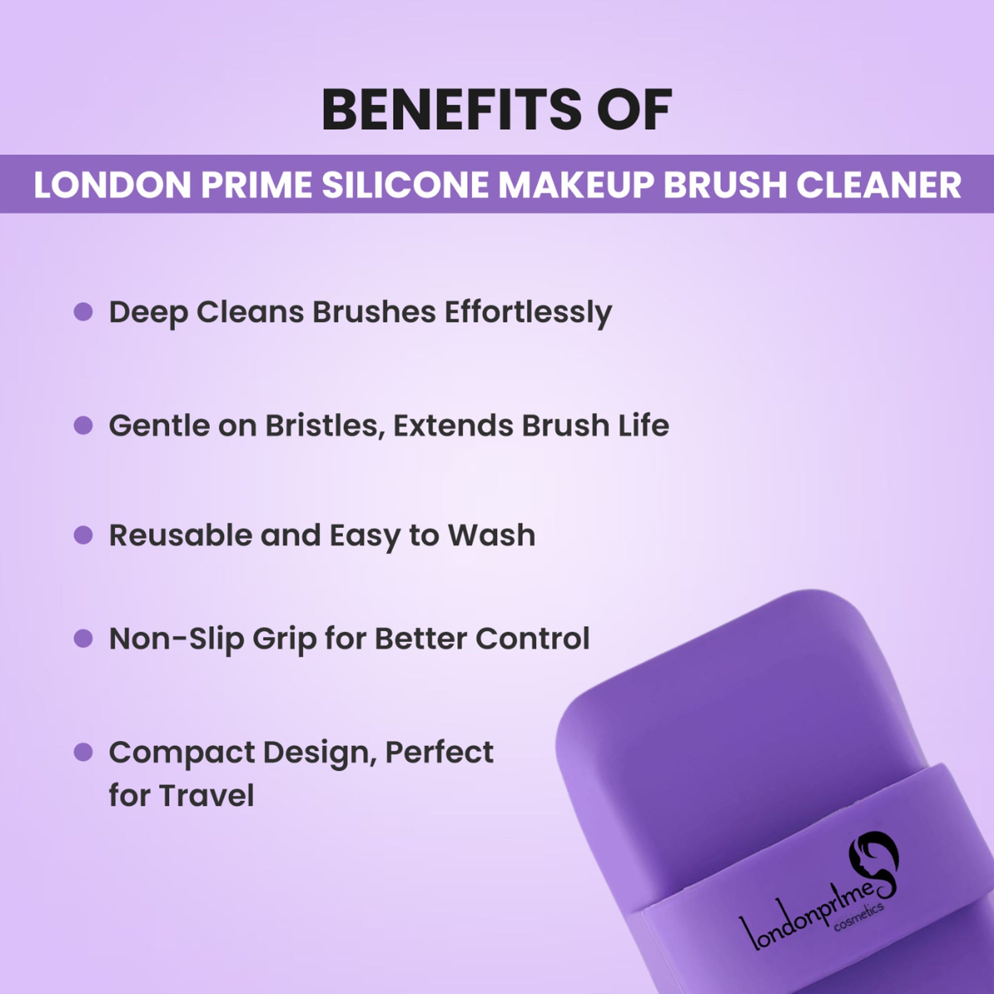 London Prime Silicone Makeup Brush Cleaner - Purple ( Formerly London Pride Cosmetics )
