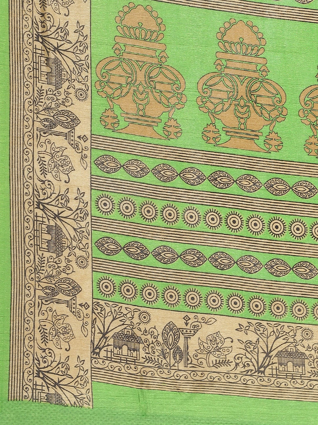 Saree Mall Green & Beige Printed Saree - Distacart