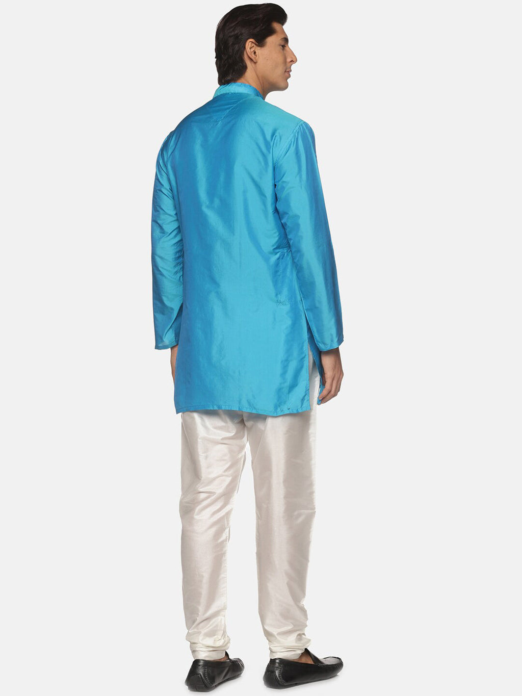 Sethukrishna Men Turquoise Blue Kurta with Pyjamas - Distacart