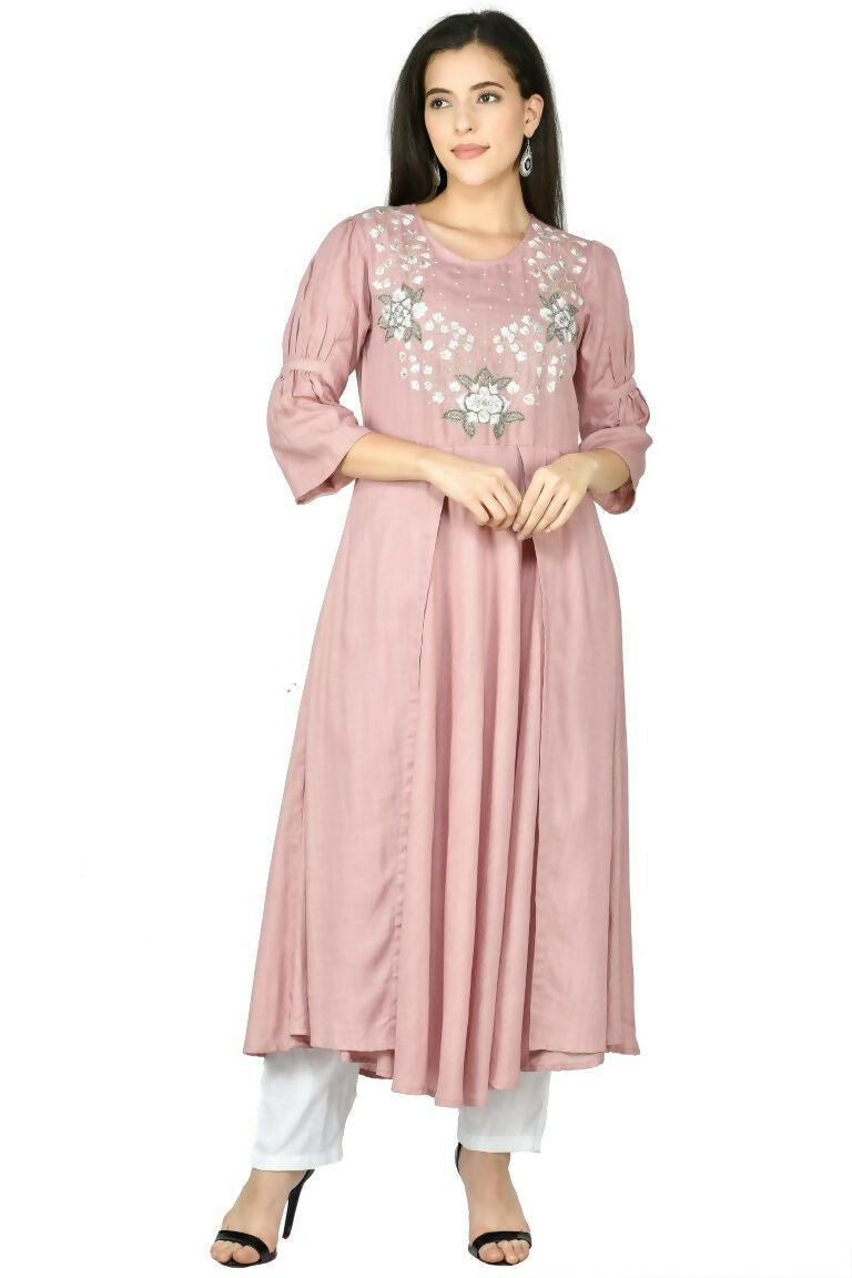 Joban Fashion Rose Gold Cotton Rayon Kurta Set