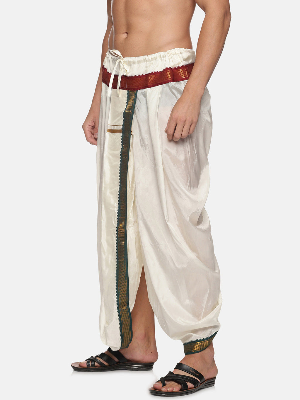 Sethukrishna Men Cream Solid Dhoti Pant - Distacart