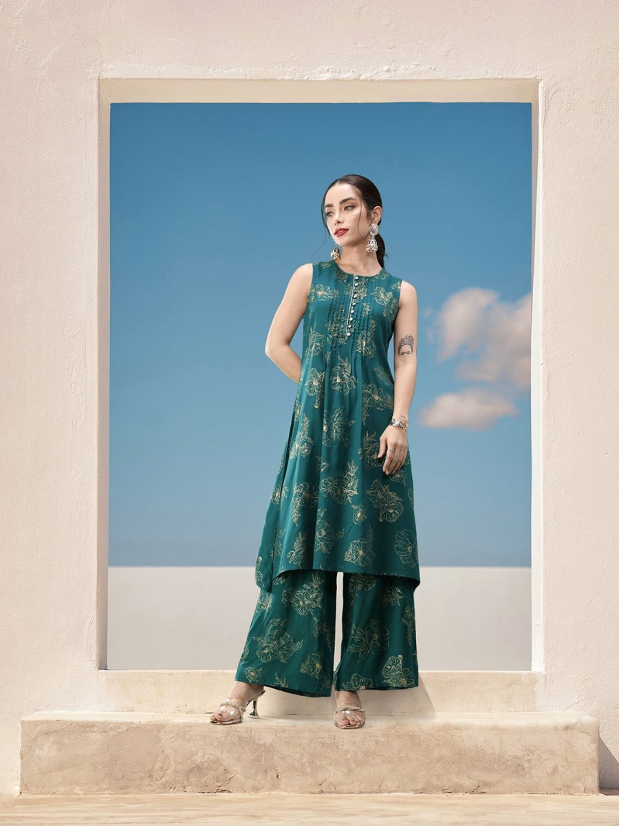 All About You Ethnic Motifs Printed Kurta with Palazzos