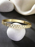 NVR Men's Gold-Plated Stainless Steel Kada Bracelet - Distacart