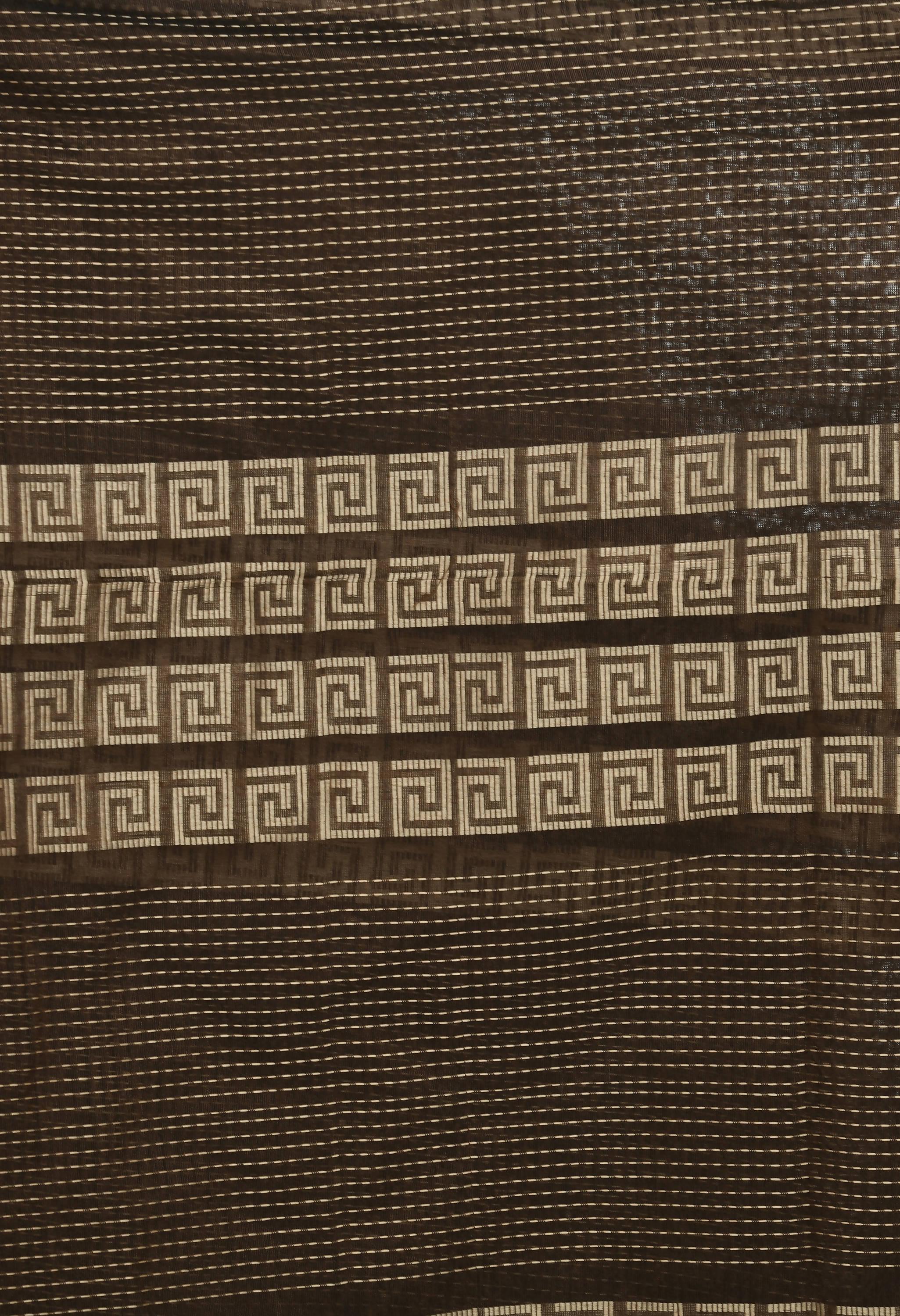 Mominos Fashion Moeza Handloom Cotton Brown Dupatta - Distacart