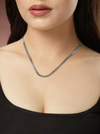 NVR Women's Silver-Toned German Silver Oxidised Chain