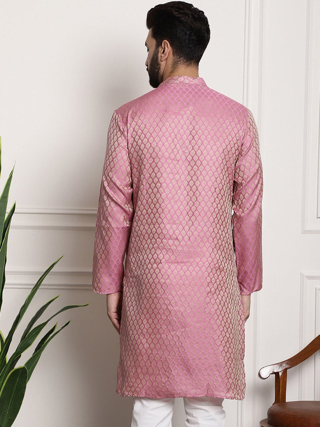 Sojanya Ethnic Motifs Jacquard Silk Cotton Kurta