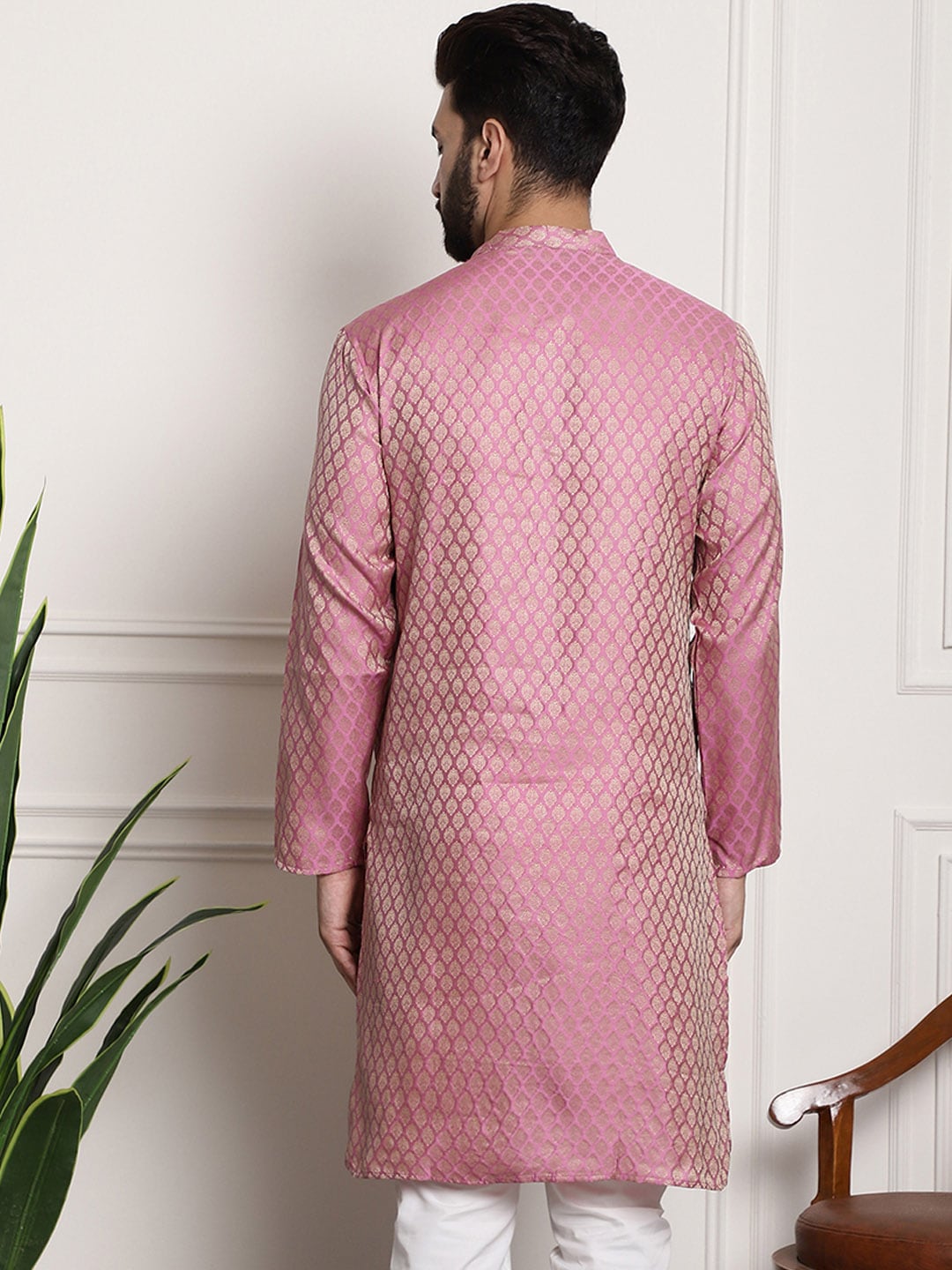 Sojanya Ethnic Motifs Jacquard Silk Cotton Kurta