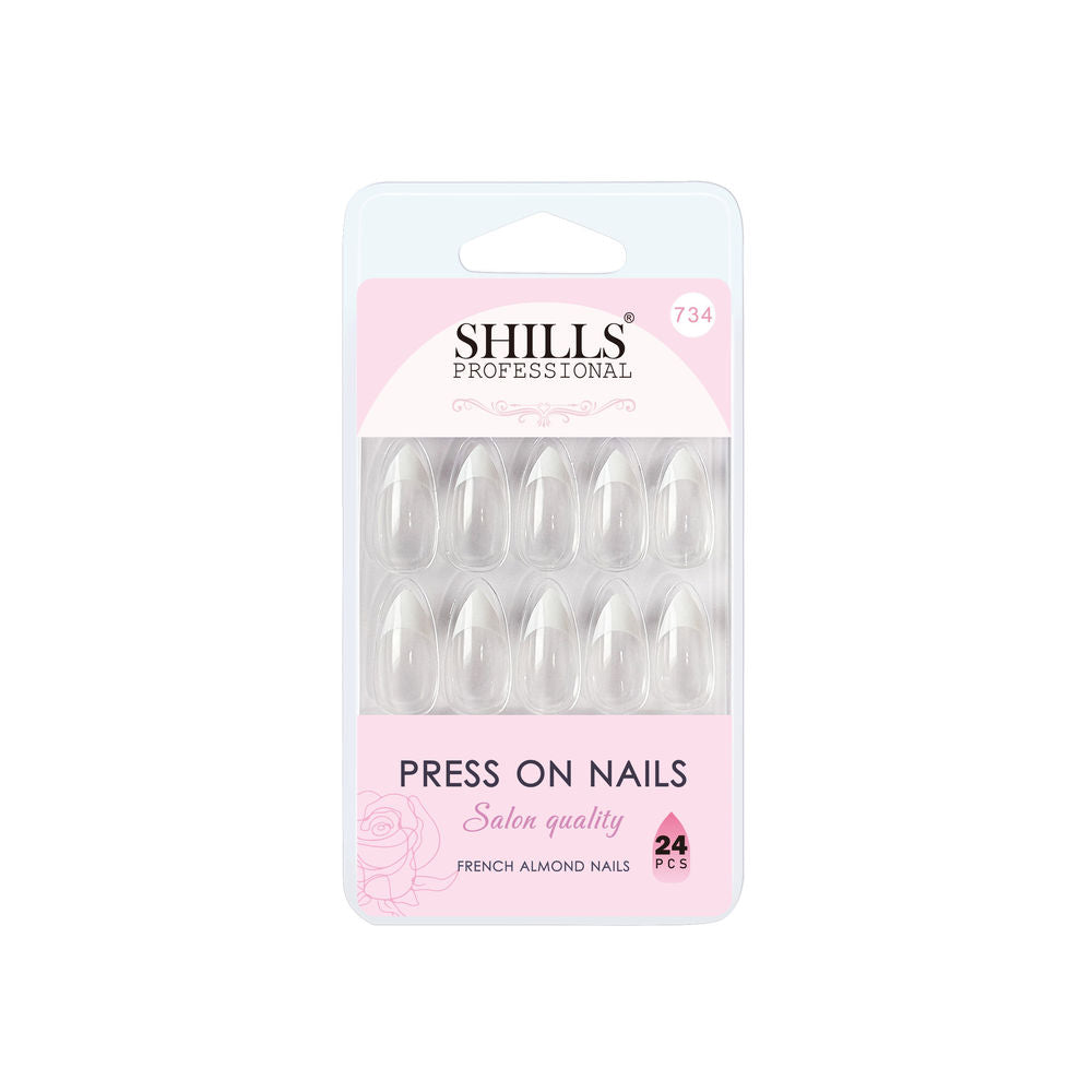 shills professional reusable press on nails french almond spn734