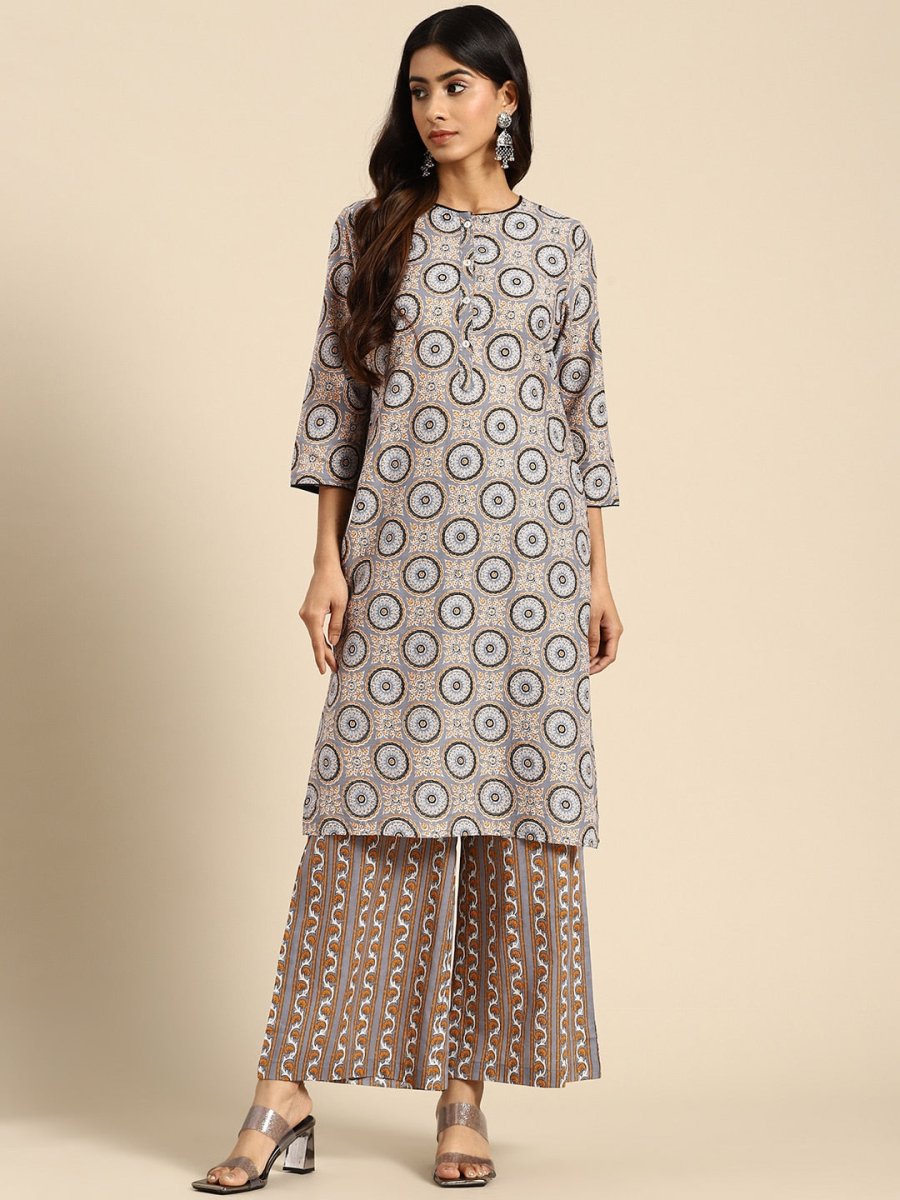 All About You Ethnic Motifs Printed Kurta with Palazzos