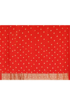 Joban Fashion Hot Pink Crepe Chiffon Pure Handloom Banarasi Silk Saree