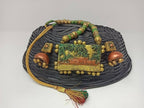 Terracotta Kerala Style Mansion Boat Pendant Long Necklace Set With Temple Earrings