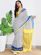 Saree Mall Checked Pure Cotton Bagh Sarees - Distacart