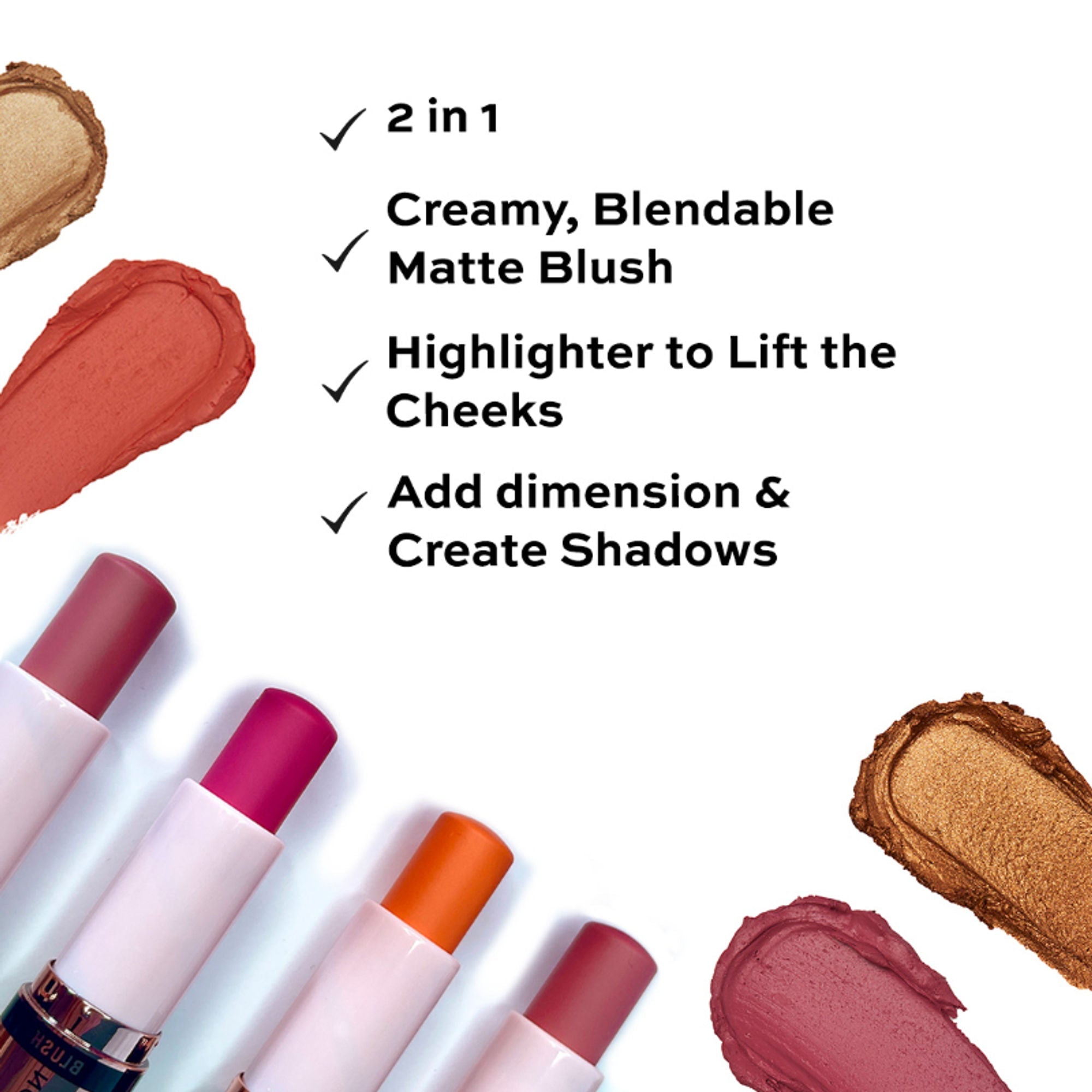 Makeup Revolution Blush & Highlight Stick - Mauve Glow - Distacart
