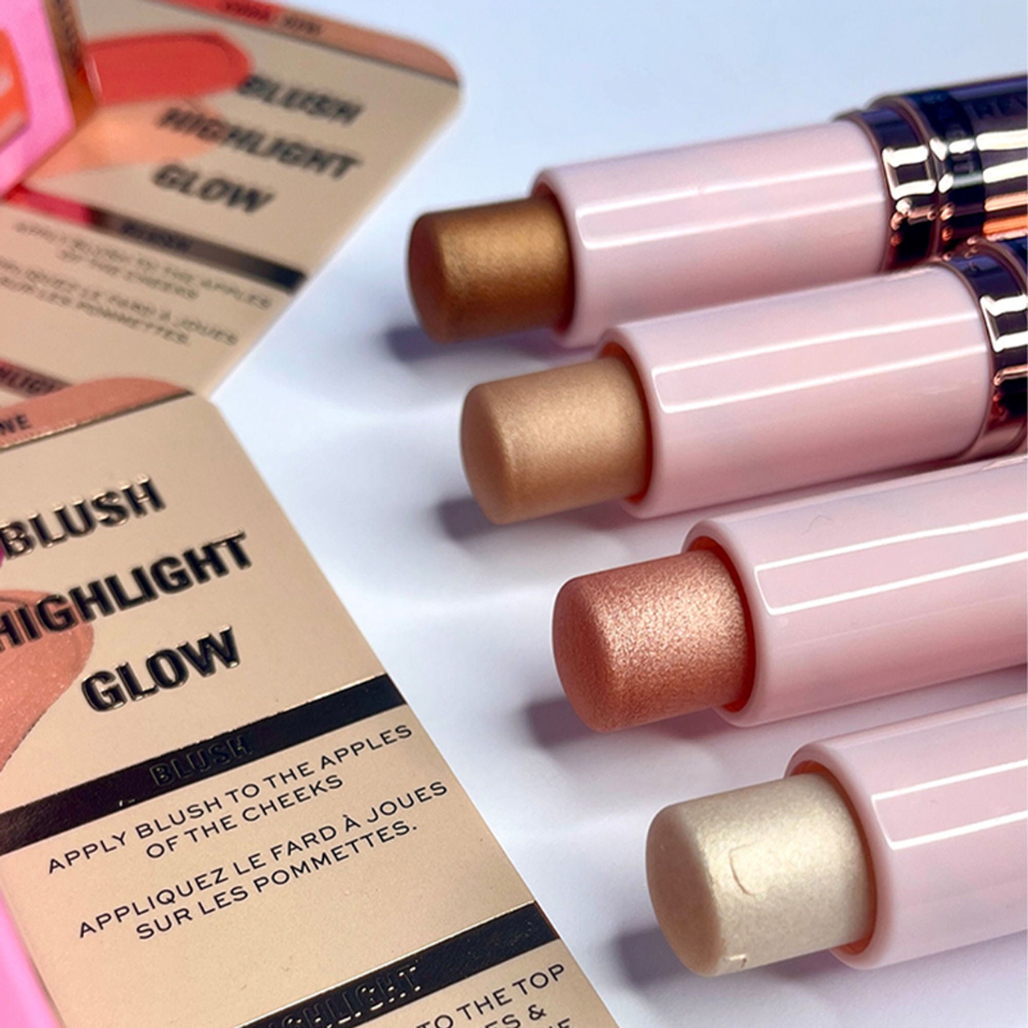 Makeup Revolution Blush & Highlight Stick - Champagne Shine - Distacart
