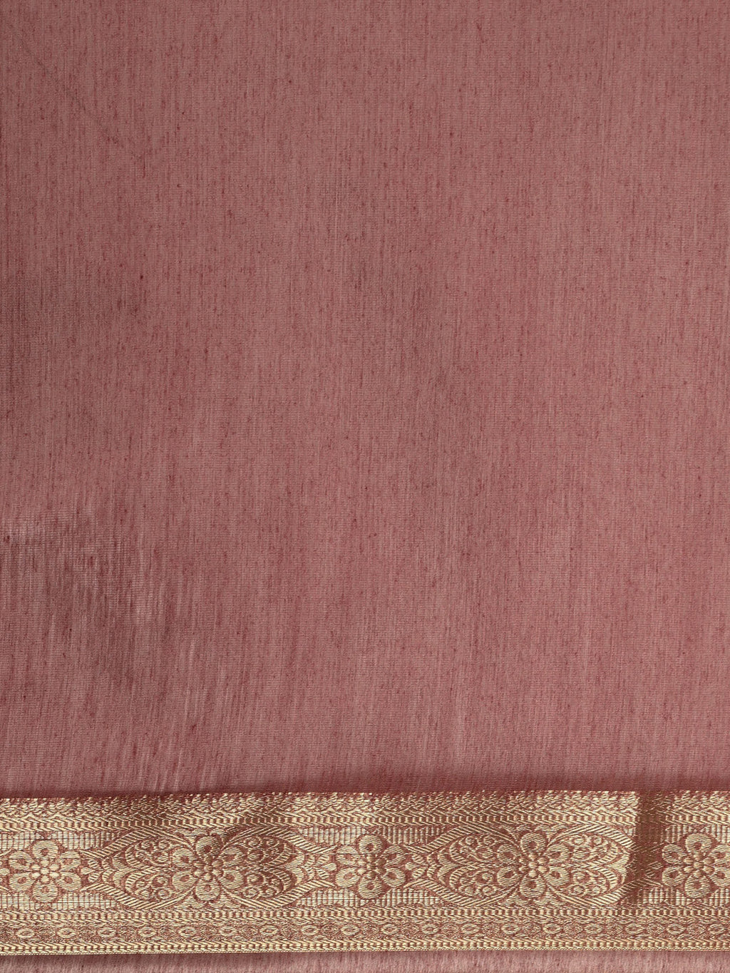 Saree Mall Mauve & Gold Solid Linen Blend Taant Saree - Distacart