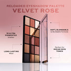 Makeup Revolution Reloaded Eyeshadow Palette-15 Smooth & Rich Shade-High Pay Off Formula - Velvet Rose
