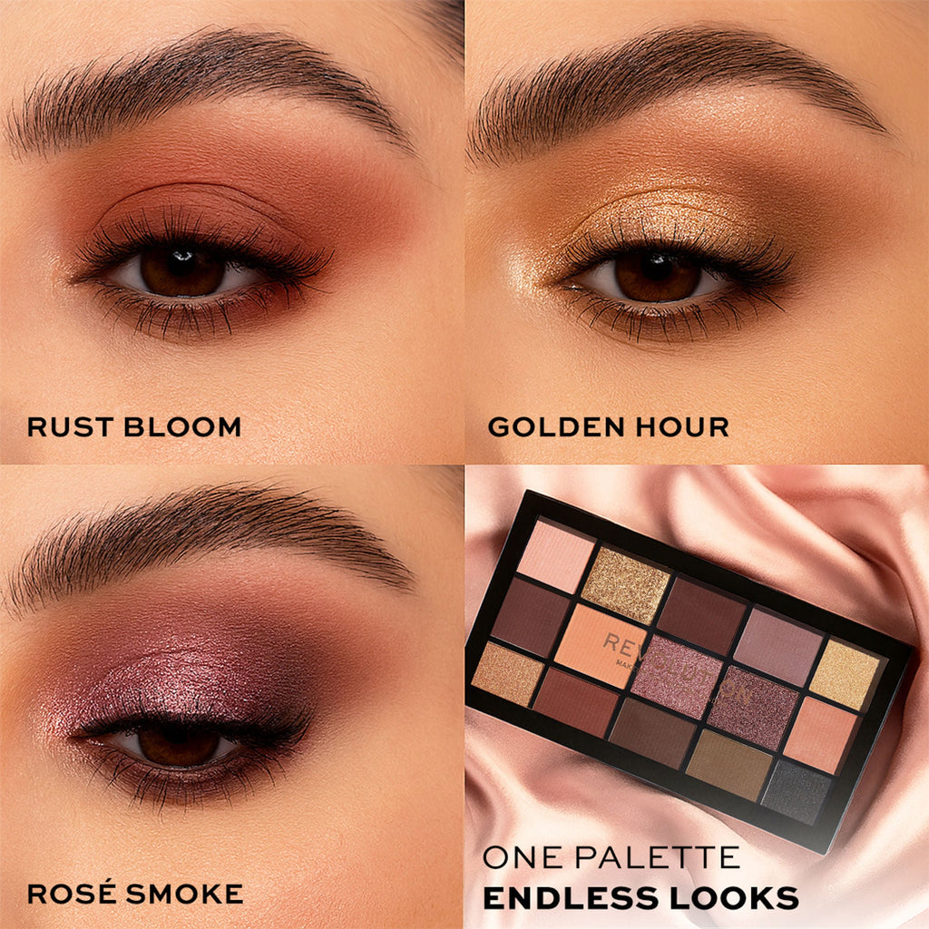 Makeup Revolution Reloaded Eyeshadow Palette-15 Smooth & Rich Shade-High Pay Off Formula - Velvet Rose