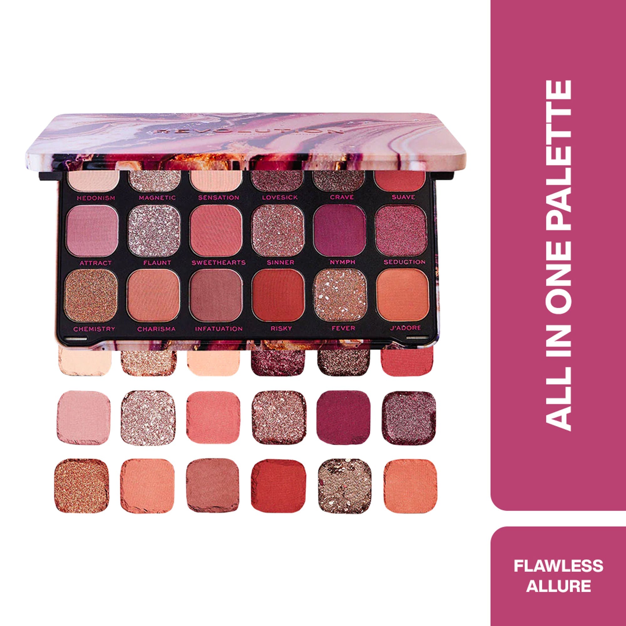Makeup Revolution Forever Flawless Eyeshadow Palette-18 Smooth & Rich Shade - Allure