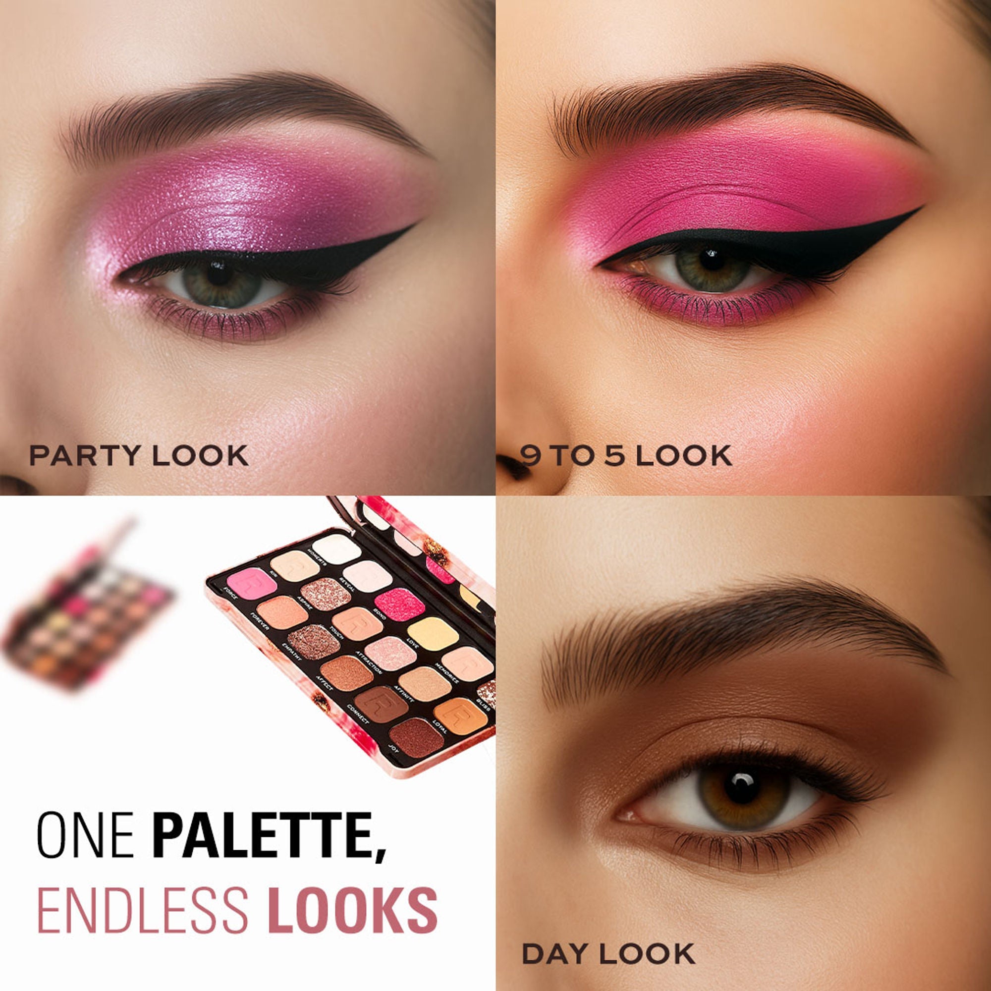 Makeup Revolution Forever Flawless Eyeshadow Palette-18 Smooth & Rich Shade - Affinity