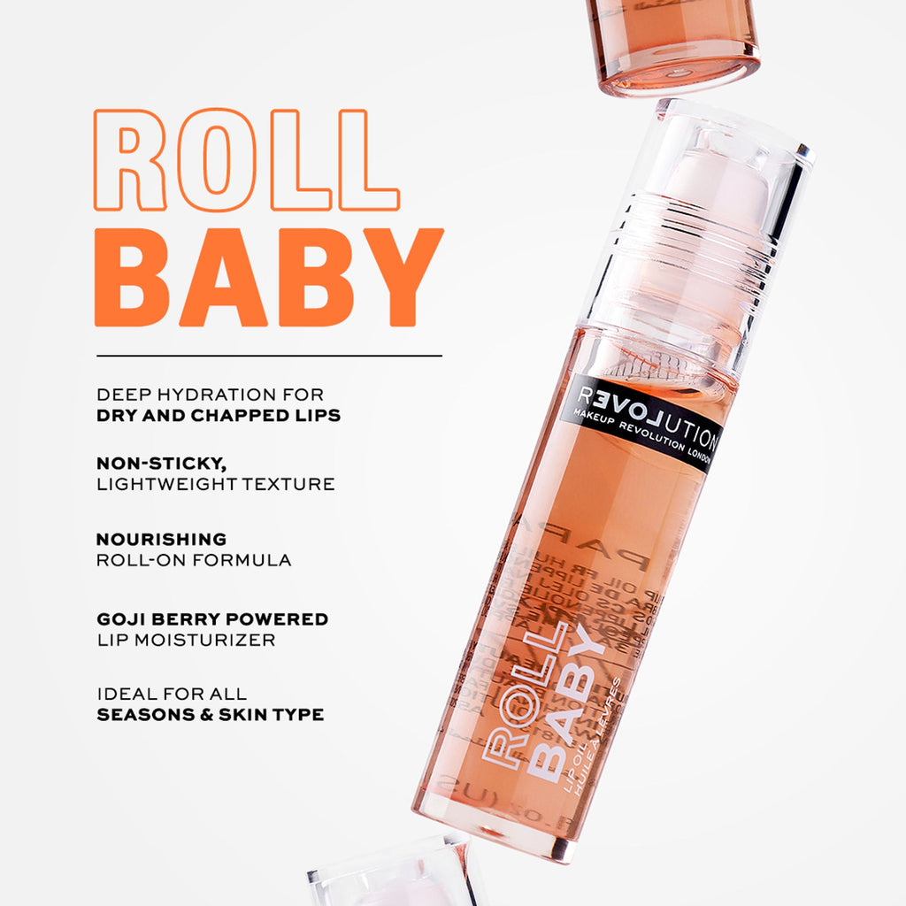 Revolution Relove Roll Baby Lip Oil Papaya - Papaya - Distacart