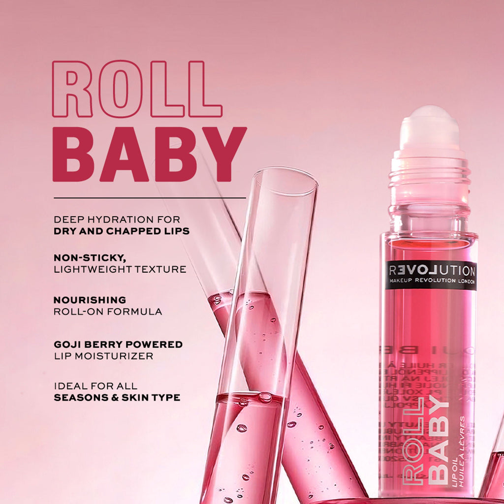 Revolution Relove Roll Baby Lip Oil Papaya - Goji Berry - Distacart