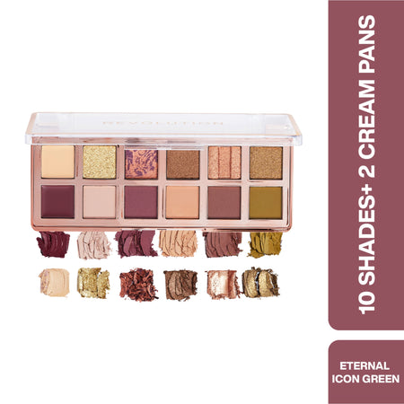 Makeup Revolution Eyeshadow Palette - The Eternal Icon Green