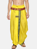 Sethukrishna Men Yellow & Green Solid Readymade Dhoti Pant - Distacart