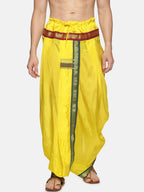 Sethukrishna Men Yellow & Green Solid Readymade Dhoti Pant - Distacart