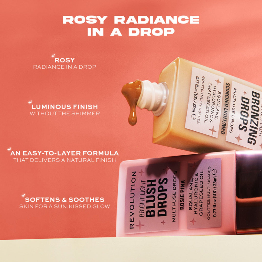 Makeup Revolution Bright Light Blush Drops Pink Rosie - Distacart
