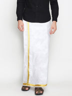 Sethukrishna Men White Double Layer Readymade Dhoti With Pocket - Distacart