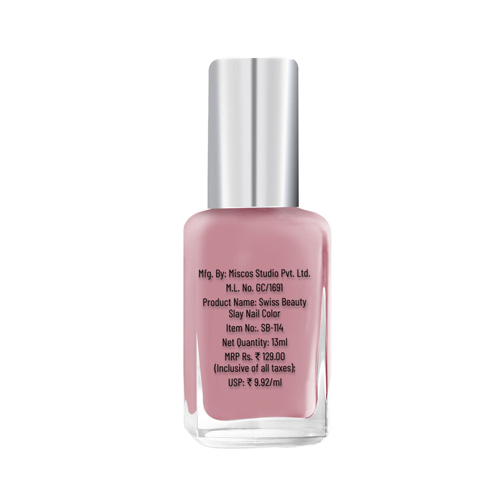 Swiss Beauty Slay Nail Color With Ultra Shine Formulation - 64 Lavender Love - Distacart