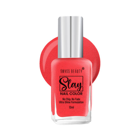 Swiss Beauty Slay Nail Color With Ultra Shine Formulation - 81 Chilli Red