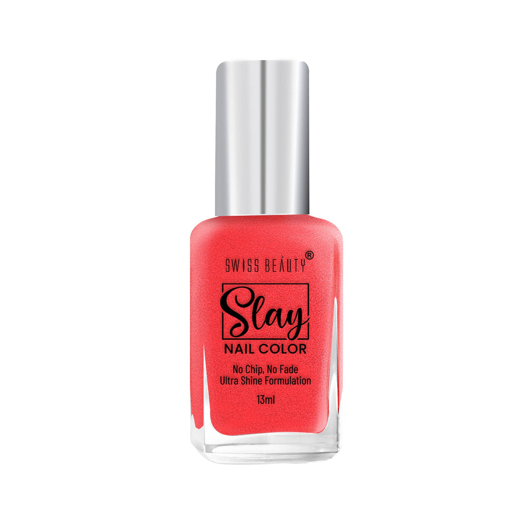 Swiss Beauty Slay Nail Color With Ultra Shine Formulation - 81 Chilli Red - Distacart