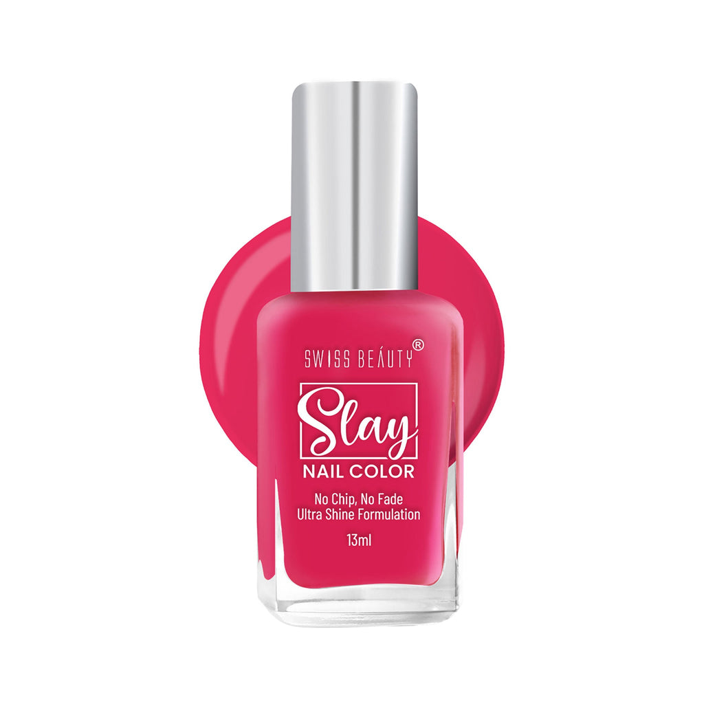 Swiss Beauty Slay Nail Color With Ultra Shine Formulation - 91 Fuchsia Pink