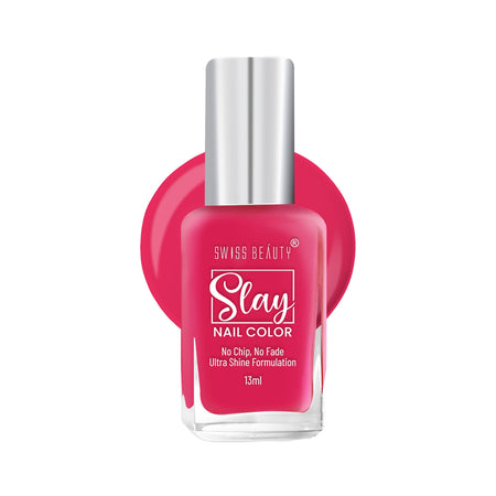 Swiss Beauty Slay Nail Color With Ultra Shine Formulation - 91 Fuchsia Pink