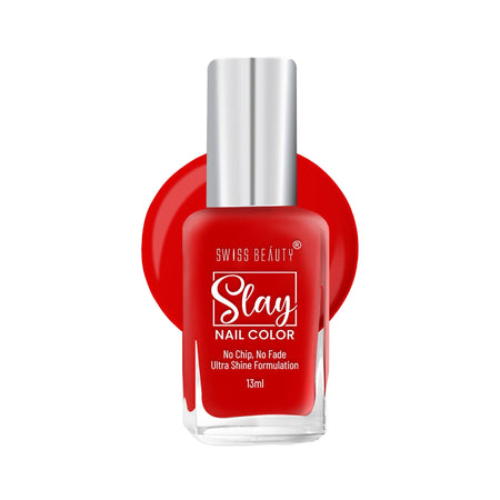 Swiss Beauty Slay Nail Color With Ultra Shine Formulation - 93 Really Red