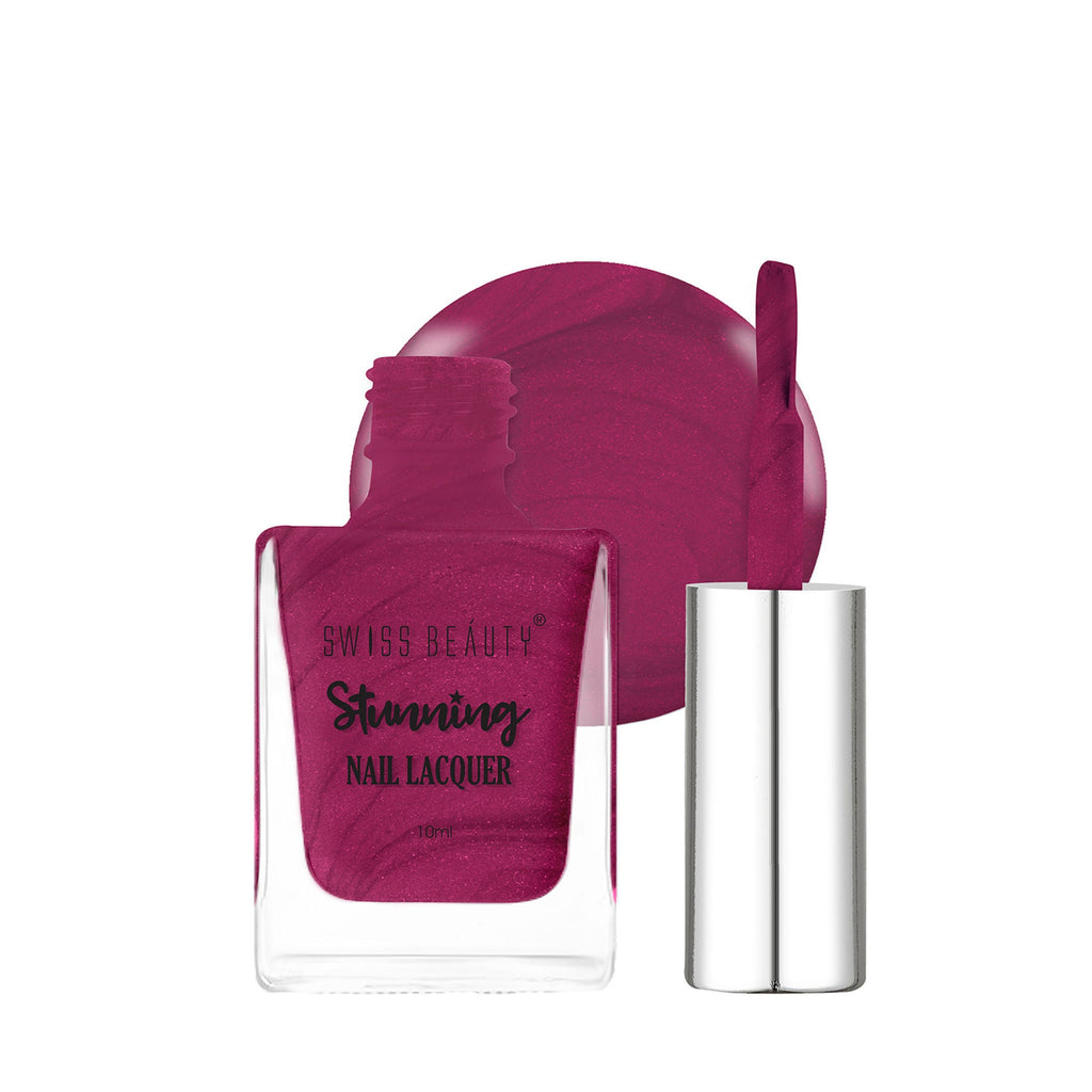 Swiss Beauty Stunning Nail Lacquer - 106 Glitter Plum