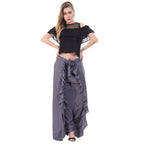 Asmaani Grey Color Plain Ruffle Palazzo