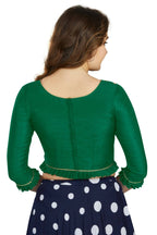 Aastha Fashion Women's Bottle Green Art Silk Designer Party Wear Readymade Blouse