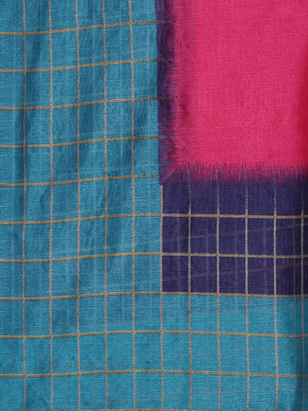 Saree Mall Pink & Purple Colourblocked Bhagalpuri Saree - Distacart