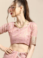 Saree Mall Ethnic Motifs Silk Blend with Woven Design Border Saree - Distacart