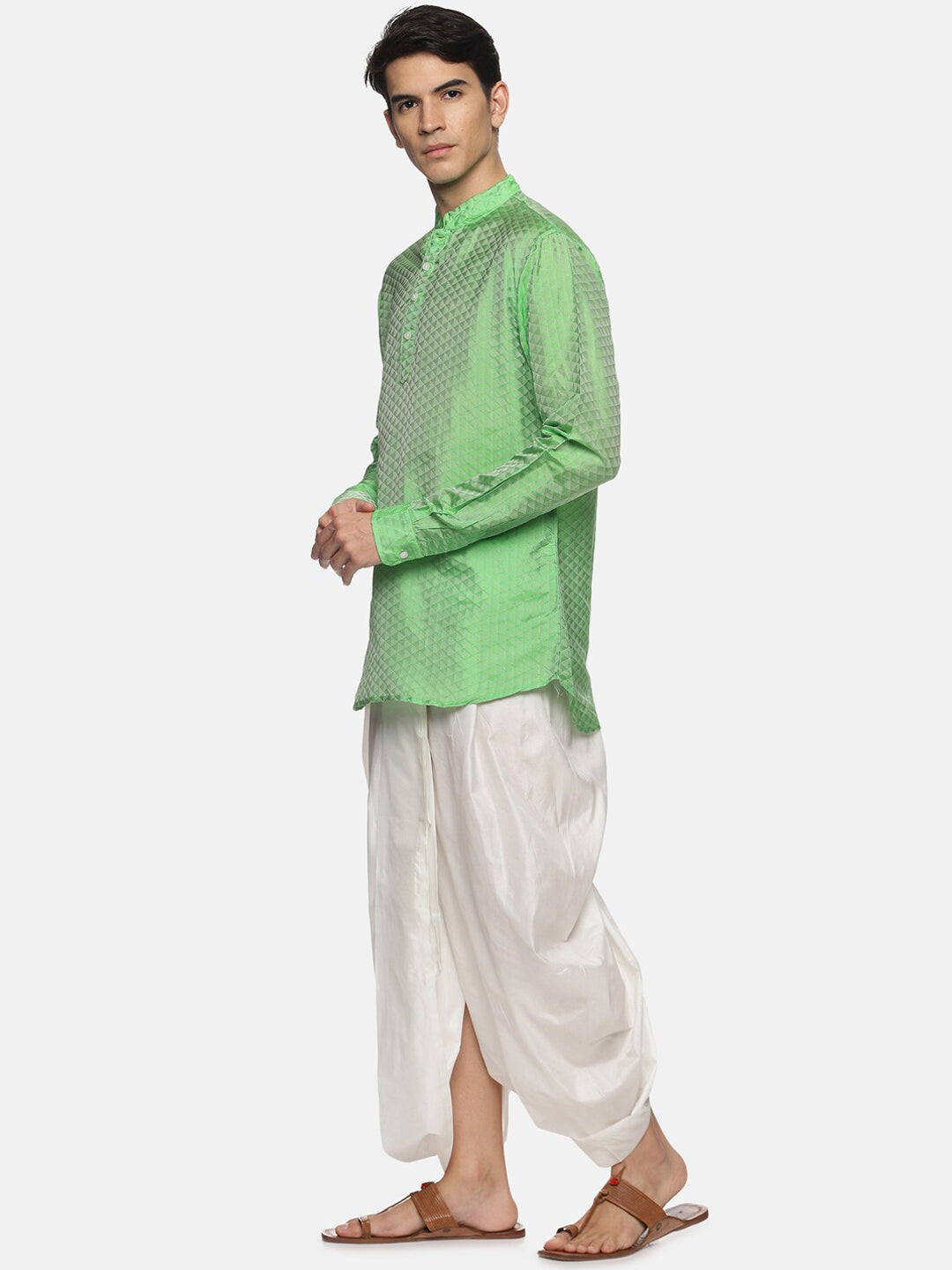 Sethukrishna Men Green Kurta with Dhoti Pants - Distacart