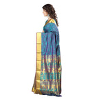 Varkala Silk Sarees Women's Teal Blue Silk Saree With Blouse Piece