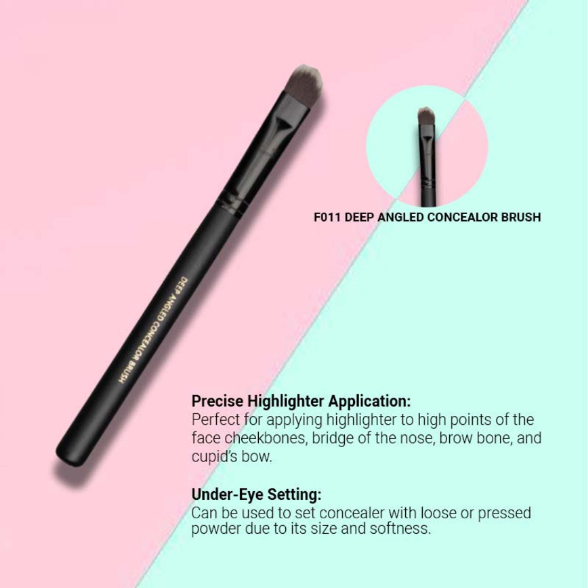 CUFFS N LASHES Deep Angled Concealer Brush - F011