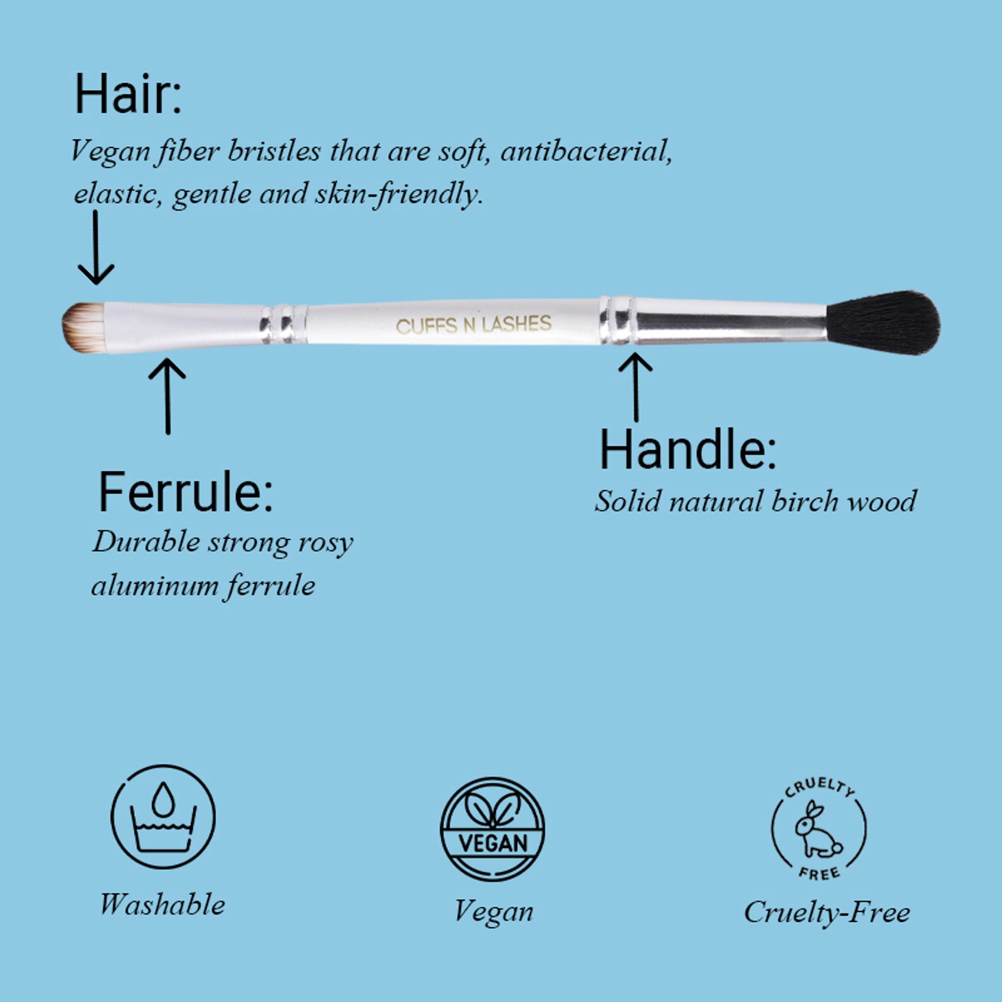 CUFFS N LASHES Flat Brush & Blending Dual Brush - 04 - Distacart