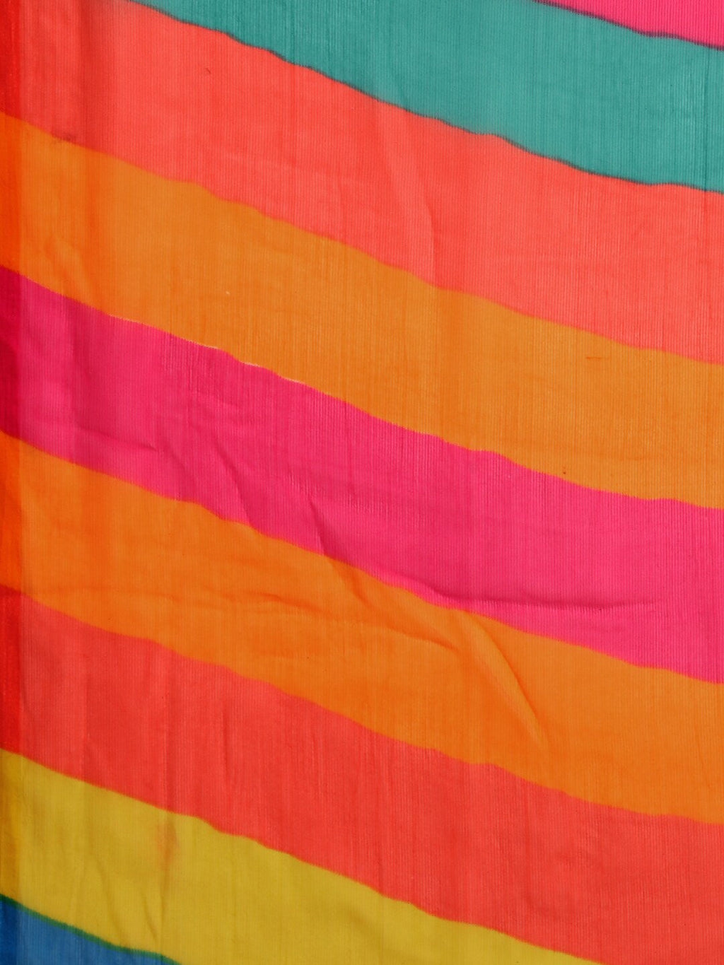 Sangria Yellow & Turquoise Blue Colourblocked Pure Chiffon Saree - Distacart