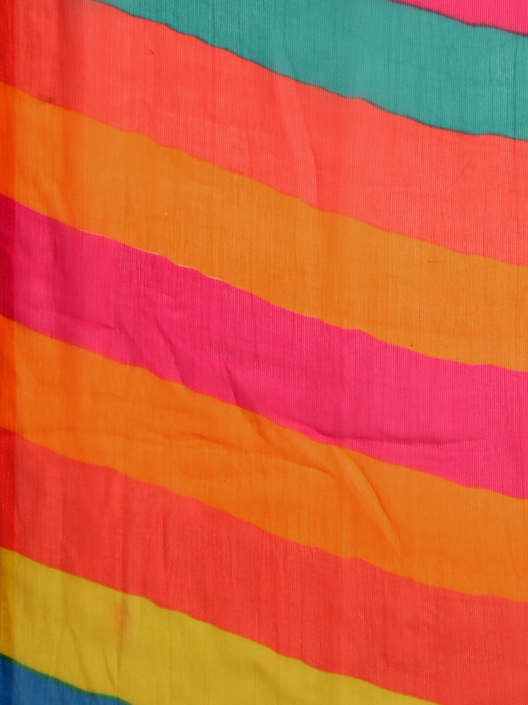 Sangria Yellow & Turquoise Blue Colourblocked Pure Chiffon Saree - Distacart